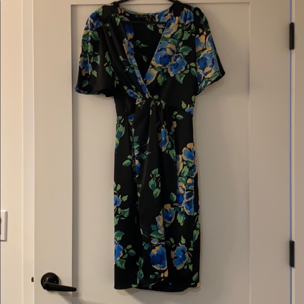 Satin/ Floral Zara Midi Dress
